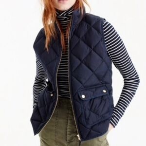 J.Crew Excursion Quilted Down Puffer Vest Navy Size S